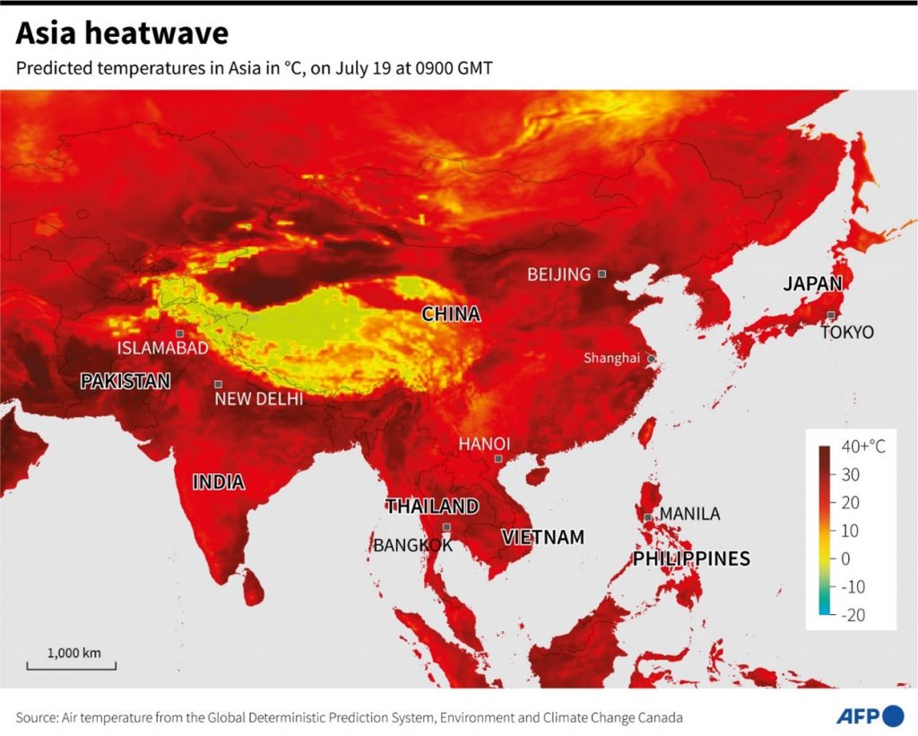 Heat waves Asia 2023